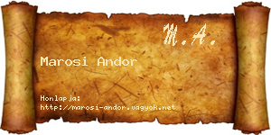Marosi Andor névjegykártya
