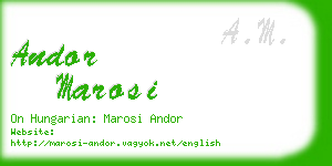 andor marosi business card